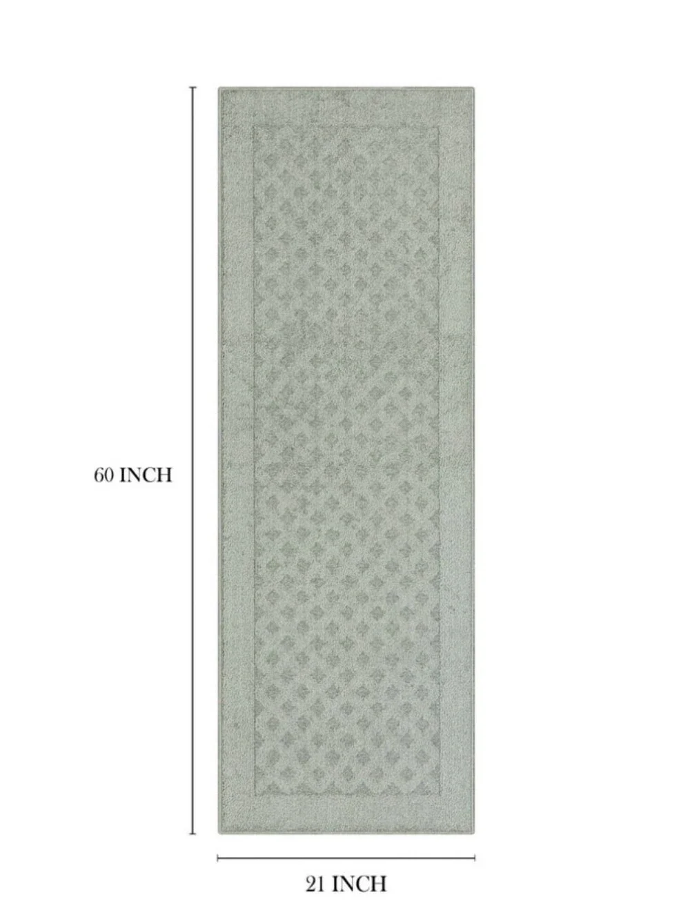 Mainstays Dylan Solid Diamond Olefin Pewter Gray Indoor Runner Rug, 1'9